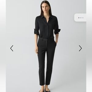 Theory Treeca Pant in Good Wool, black, size 4